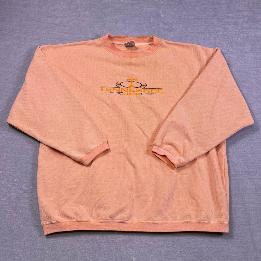 Cadre Athletic Tennessee Embroidered Waffle Knit Sweatshirt Mens XL Orange